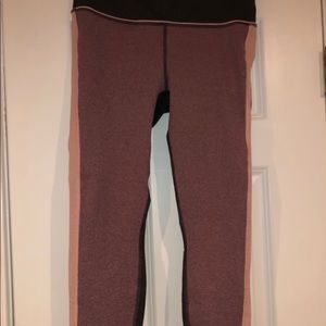 Pink & Grey Colorblock Fabletics Leggings